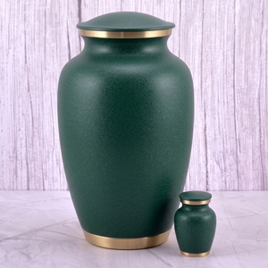 Urna Funeraria de Latón Plateado y Azul para Cenizas Humanas, con Superficie Mate, para Recuerdo Funerario y Entierro - Product Image 5