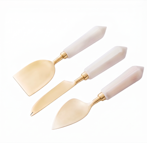 Modern <b>Cheese</b> <b>Knife</b> <b>Set</b> With Marble Handles Stainless Steel Blade Durable Kitchen Tools For Dining Use Tableware And Hotel Use - Product Image 1