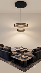 Customization OEM ODM Factory <b>Decor</b> Metal Lamp Fabric Shade Warm White Indoor Home Ceiling Chandelier Fixture Pendant <b>Lighting</b> - Product Image 3
