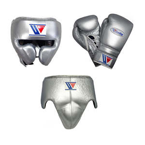 ชุดอุปกรณ์ป้องกันศีรษะและอวัยวะเพศชายแบบยืดหยุ่น พร้อมนวมชกมวยหนังวัวแท้สั่งทำพิเศษ สำหรับฝึกซ้อมซานด้า - Product Image 1