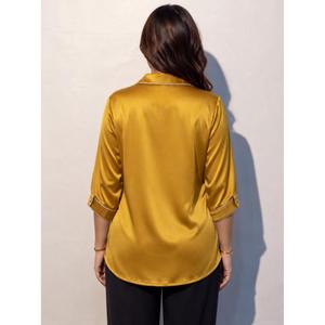 Chemise boutonnée essentielle pour femmes, en tissu de coton respirant, achat direct auprès du fournisseur - Product Image 2