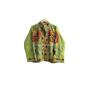 Leaf Embroidery <b>Jacket</b> Coat Uzbek Suzani Velvet <b>Jacket</b> Unisex Winter <b>Jacket</b> Women's Overcoat <b>Hippie</b> Style - Product Image 1