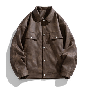 Chaqueta de moto de cuero PU negra para hombre, corte ajustado, cierre frontal con cremallera, estilo urbano, impermeable y resistente al viento, protección de manga larga - Product Image 3