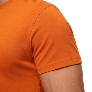 <b>Men's</b> Regular Fit Solid <b>Red</b> Cotton <b>T</b>-<b>Shirt</b> Short Sleeve for <b>Men</b> High Quality 220g Knitted Embroidered - Product Image 4
