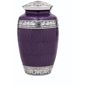 โกศบรรจุอัฐิสำหรับผู้ใหญ่ ทำด้วยมือ พร้อมแถบเงินสลักลาย วัสดุทองเหลืองและอะลูมิเนียม สำหรับบรรจุอัฐิของมนุษย์ - Product Image 2