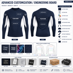 Custom Color Combination Men's Long Sleeve Training <b>Compression</b> <b>Shirt</b> Spandex/Polyester Quick Dry Breathable Cooling <b>Compression</b> - Product Image 6