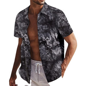 Chemises décontractées d'été pour hommes, style hawaïen, écologiques, respirantes, en polyester/coton, 1 pièce, prix bas, vente en gros - Product Image 1