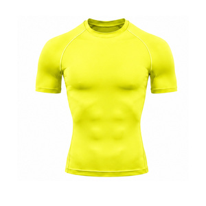T-shirt de compression pour homme, respirant, séchage rapide, extensible, pour le sport, la gym, l'entraînement, la course, couche de base, personnalisable OEM - Product Image 2