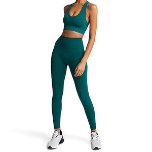 Conjuntos de Yoga Transpirables y Ecológicos con Logotipo Personalizado, Pantalones de Yoga para Mujer, Leggings, Sujetador Deportivo Sin Costuras, Ropa Deportiva para Gimnasio y Fitness para Adultos - Product Image 2