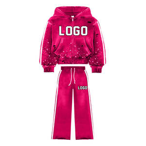 Survêtement d'hiver pour femmes de haute qualité, tissu doux et confortable, design élégant, look sportif décontracté, fabrication sur mesure, lot de 2 pièces en polaire - Product Image 5