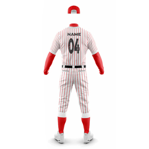 Breathable Heat-Transfer Printed Short Sleeve Baseball Uniform Unisex Striped White Orange Polyester Regular Fit Button Closure - Product Image 5