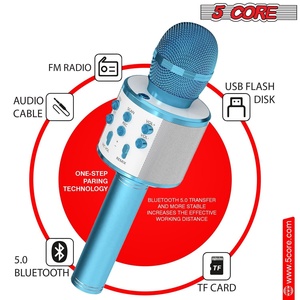 5 Core <b>Microphone</b> Wireless Karaoke Mic With Speaker 3 in 1 Portable <b>Bluetooth</b> Microfono Inalambrico - Product Image 5