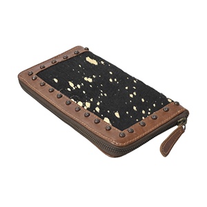 Handcrafted Western Leather Clutch Wallet | Butterfly Floral RFID <b>Wristlet</b> Purse | Fashion Boho Wallet - Product Image 2