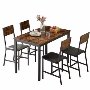 Luxury Royal 6-Person Modern Rectangle Commercial <b>Dining</b> <b>Table</b> Teak Wood 6 Chair Set Eco Friendly Durable Easy Restaurant Sets - Product Image 2