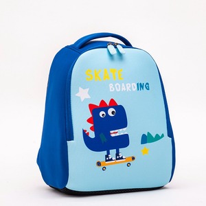 Cartoon cute children’s <b>backpack</b> neoprene kids bag soft air permeable dinosaur printing - Product Image 1