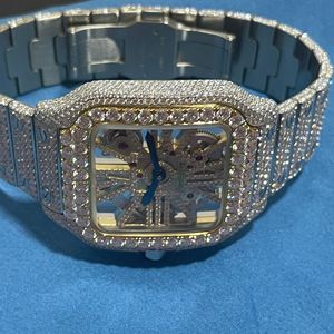 Montre Classique Personnalisée pour Homme, Montre Sertie de Diamants de Laboratoire, Bijoux Hip Hop Incrustés de Diamants, Meilleure Qualité, Prix de Gros - Product Image 3