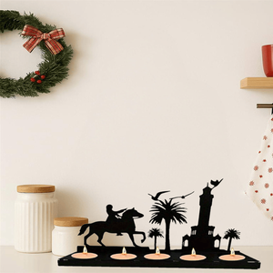 CIFbuy Set di Portacandele in Legno Stile Rustico Moderno a Forma di Corna per Decorazioni Natalizie con Servizio di Scelta su Temu per TikTok - Product Image 2