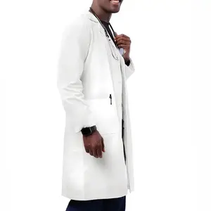 Blouse médicale pour infirmier homme avec poches, fournisseur en gros, fabricant de blouses de laboratoire blanches pour hommes, blouse de laboratoire homme sur mesure - Product Image 3