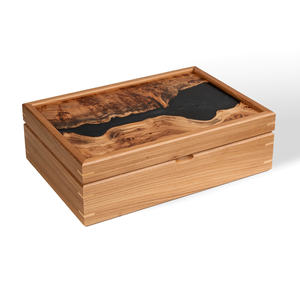 Boîtes de rangement pour montres pendantes en bois antique, fournisseur en gros, boîtes à bijoux en résine époxy pour emballage cadeau - Product Image 4