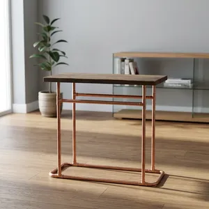 Industrial Iron Wooden Magazine Rack <b>Rustic</b> Wood Display Storage Stand Accent <b>Shelf</b> for Living Room Home Furniture - Product Image 5