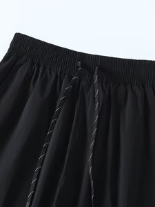 Ensemble veste coupe-vent à capuche noire effet rafraîchissant et short, anti-humidité, séchage rapide, taille élastique, pour homme, tenue d'extérieur estivale - Product Image 3