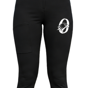 Leggings de equitación negros de cintura alta para mujer, pantalones de montar elásticos con tela texturizada y diseño de bolsillo frontal - Product Image 3