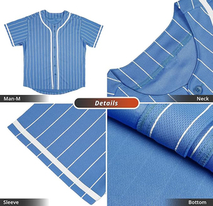 Maillot de baseball unisexe anti-transpiration avec bandeau intégré, personnalisable, en maille respirante, à manches courtes et boutons sur le devant - Product Image 4