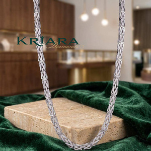 S925 Silver Lab Grown Diamond <b>Statement</b> <b>Necklace</b> Rhodium Plated Geometric Link Chain Luxury Unisex Everyday Wear Gift - Product Image 2