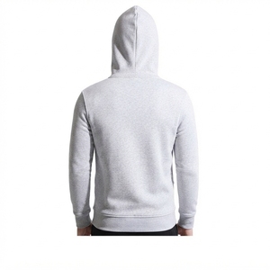 Sudadera con Capucha para Hombre, Color Gris Hazel, de Algodón, Estilo Casual Urbano, con Logotipo de Toro Blanco en el Bolsillo Delantero - Product Image 3