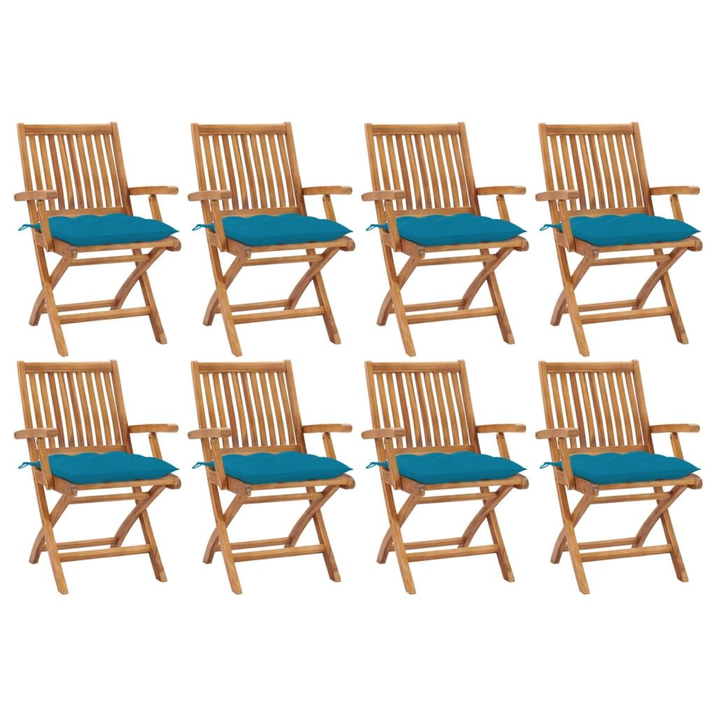 Light blue cushions, natural wood Color