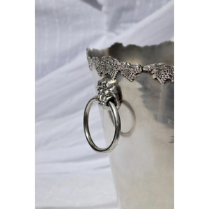 Metal Ice Bucket With Floral Finished & Tong Soft Drinks <b>Cooled</b> Storage Basket Indoor Parties Ice Cube Cane Champagne Chiller - Product Image 1