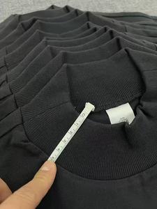 320G Manufacturers' Custom Cotton High Neck <b>Tshirt</b> for Men 3XL Solid Drop Shoulder Heavy Weight Oversized Fit Blank T Shirt - Product Image 6