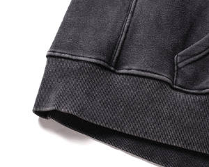 Sweat à capuche personnalisé vintage épais surdimensionné délavé à l'acide 380 g/m² sans cordon coupe-vent durable en coton à manches longues 2026 - Product Image 4