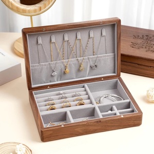 Custom Walnut Jewelry <b>Box</b> Personalized Engraved Gift <b>for</b> <b>Her</b> <b>Birthday</b> Keepsake AHTE MANUEXPO UR-065 9-Slot - Product Image 4