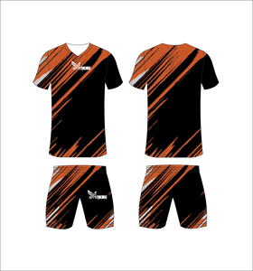 Conjunto de Uniforme de Fútbol Sublimado Personalizado, Diseño a Rayas Color Granate, Transpirable, de Secado Rápido, Camiseta de Fútbol para Equipo, Pantalones Cortos, para Hombres, Niños y Jóvenes - Product Image 3