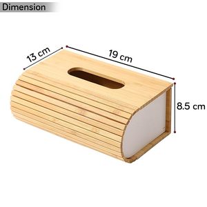 Aqdus Saleem Handmade Classic Bamboo Rectangular Reusable Paper Tissue Box Cover Eco-Friendly Tabletop for Bathroom Bedroom - Product Image 3