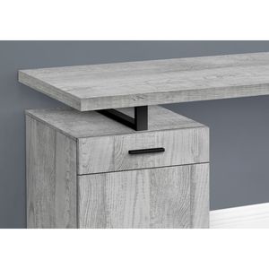 Scrivania per Computer Contemporanea da 48 Pollici per Ufficio Domestico con Cassetti Portaoggetti, Laminato Grigio e Metallo Nero - Product Image 3