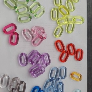 Maillons de chaîne ronds en résine colorée peints à la main, composants artisanaux multicolores pour la décoration intérieure, promotion grand format - Product Image 1
