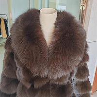 Manteau en fourrure de renard véritable pour femme, épais et chaud, veste en fourrure pour l'hiver