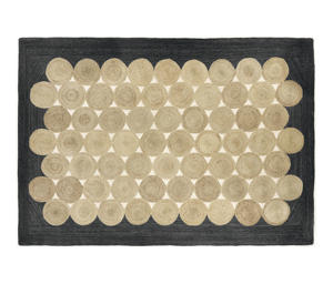 Tapis artisanal en jute tressé bio, grand format, écologique, style bohème, pour cuisine et entrée - Product Image 1
