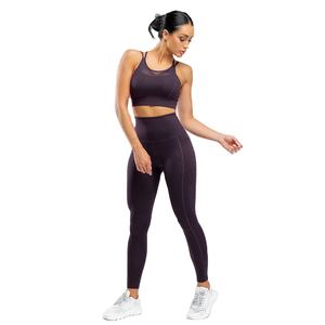 ชุดโยคะกีฬาสีม่วงเข้มคุณภาพสูงสำหรับผู้หญิง ไซส์พลัส  ไม่มีตะเข็บ ระบายอากาศได้ดี เป็นมิตรกับสิ่งแวดล้อม กันน้ำ เหมาะสำหรับการออกกำลังกาย - Product Image 1