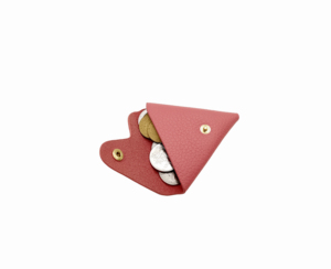[Castello] Italian Pebble Leather Minimalist Triangular Coin Case Holder Pouch <b>Wallet</b> 9x9cm Hasps Closure Unisex Customise Logo - Product Image 2