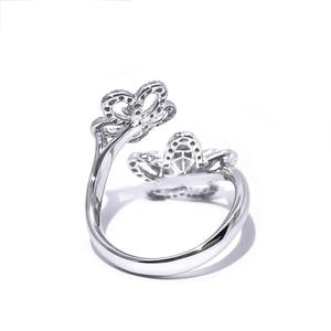 Anillos de Compromiso de Moissanita VVS con Diseño Floral Abierto, Modernos y Personalizados, en Plata de Ley 925, para Mujer, Regalo de Aniversario o Boda - Product Image 6