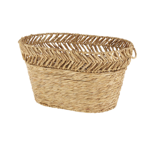 Convenient Water Hyacinth <b>Storage</b> <b>Basket</b>, Hand Woven <b>Storage</b> Hamper With Handle Premium Handcrafted Home Decor From Vietnam - Product Image 1