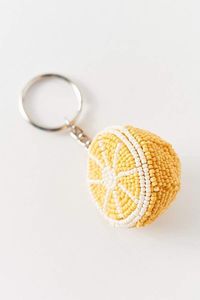 Artisan Crab Keychain with Beads and Sequins Yellow & White Beaded Sea Creature Charm Nautical <b>Bag</b> Accessory or <b>Gift</b> for Zodiac - Product Image 3