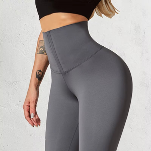 Factory Custom Logo Print High Waisted <b>Tummy</b> <b>Control</b> Knitted Yoga Leggings Plus Size Sports Fitness Leggings for Women - Product Image 3