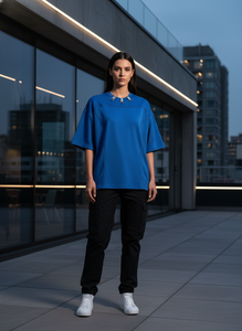 Collection 2026 de T-shirts Solides Hyper Oversize en Bio-Soie Style Architectural Streetwear pour Hommes - Product Image 6