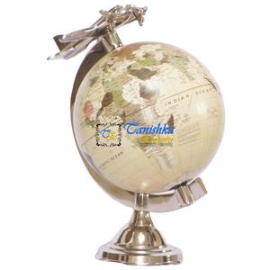 Pièces de collection en laiton, décor nautique de styliste, Globe décoratif avec Base en laiton, Vintage, 2020 - Product Image 4