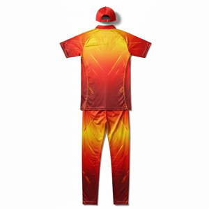 Ensemble de sport personnalisé sublimé pour le cricket : Maillot col en V respirant et short à taille élastique – Vente en gros - Product Image 2
