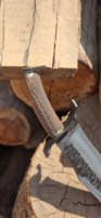 Couteau de chasse en acier au carbone, lame à pointe tombante, manche en bois, couteau de survie pour l'extérieur